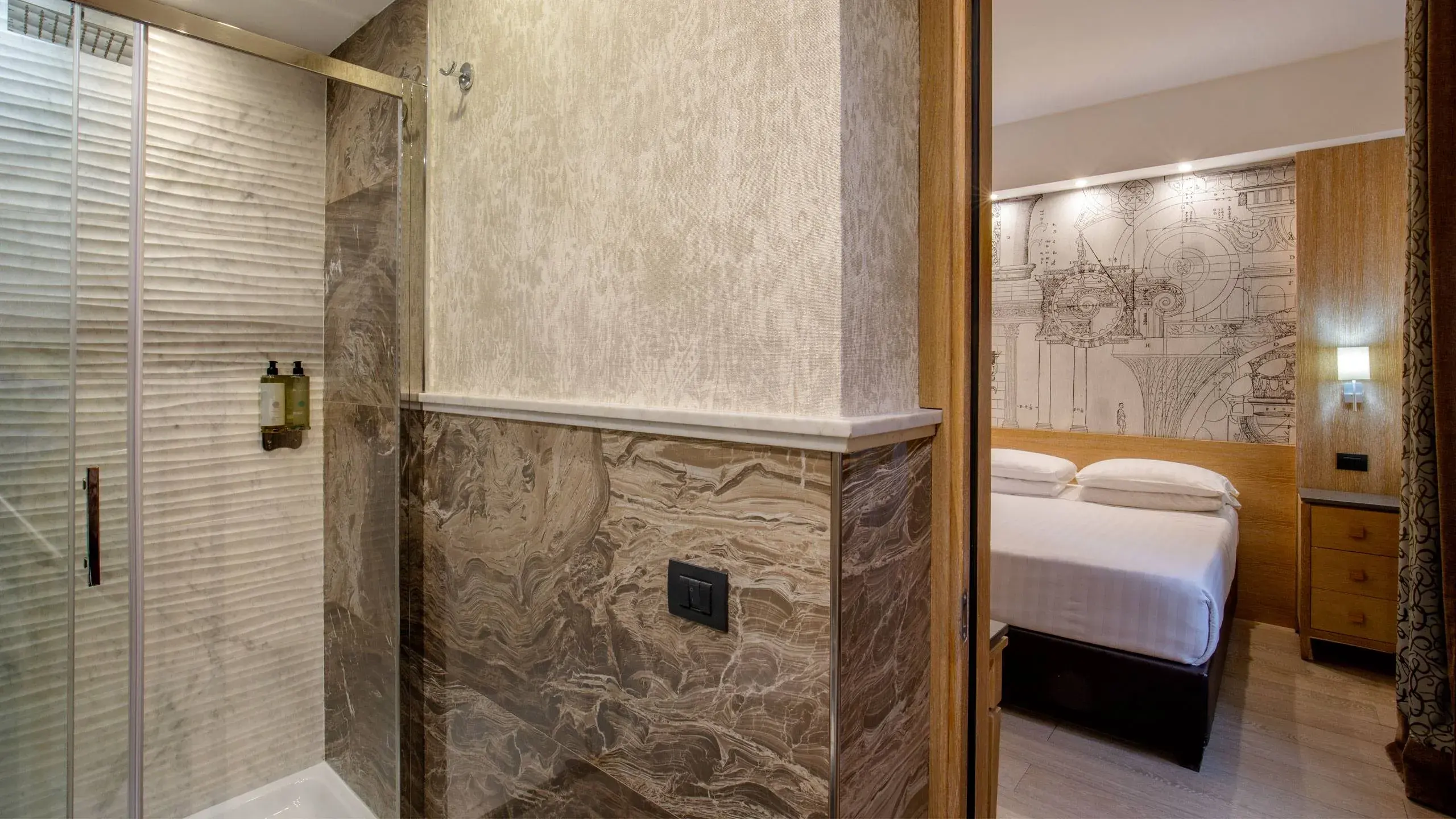 A standard double room at Via Marghera 29